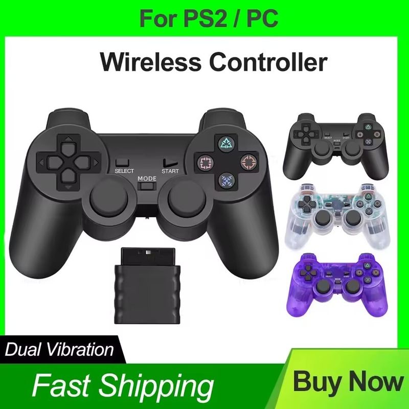 2.4G Wireless Game Controller Spielkonsole Gamepads Für PS2 Konsole Video 1 / 2_voghion.com
