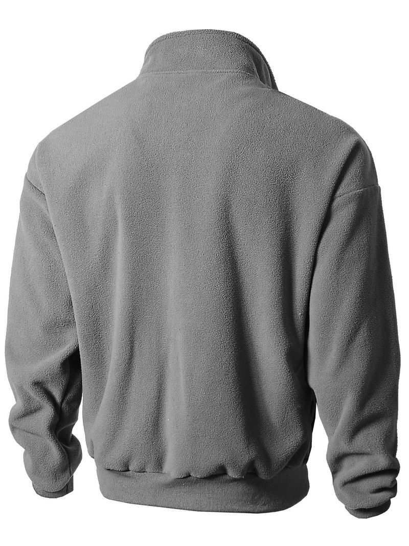 Chaqueta informal con capucha y cremallera para hombre - Sudadera ligera con cuello alto y forro polar para otoño e invierno (gris, negro, verde, beige)_voghion.com