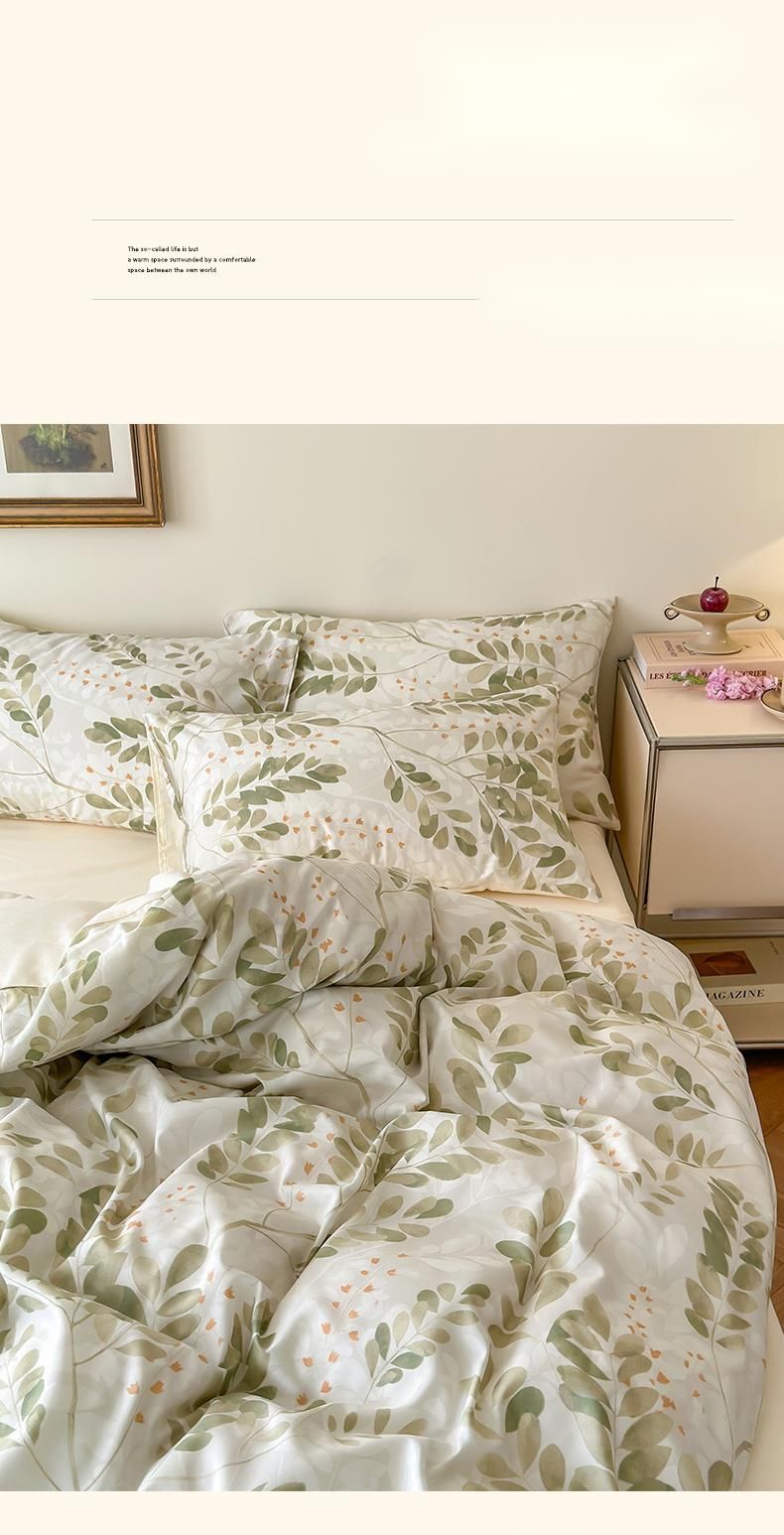 Set di biancheria da letto estiva in Lyocell Tencel, quattro pezzi, nuovo, Ice Silk, copripiumino e lenzuolo con angoli, tre pezzi_voghion.com
