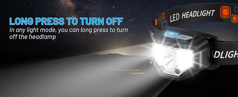 Curtsod Rechargeable Headlamp, 2-Pack 1200 Lumens Super Bright White Red LED Headlamp Flashlight, 12 Modes, Motion_voghion.com