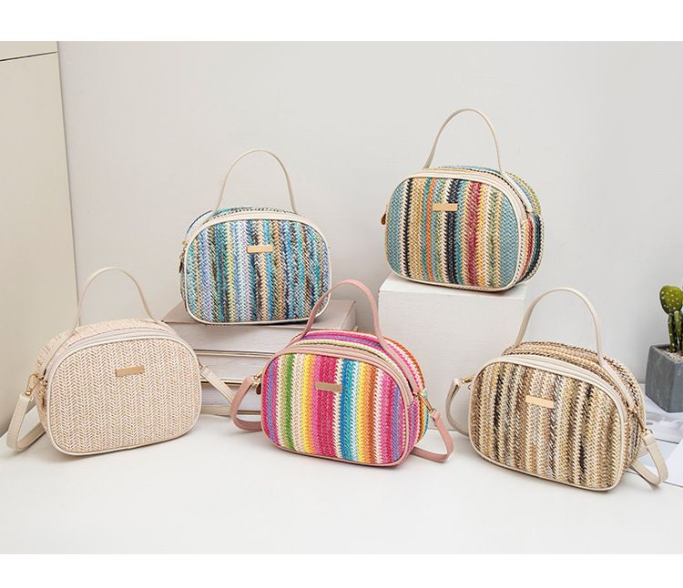Women's Bag New Ladies Bag Straw Colored Hand Held Sequined Ladies Messenger Bag_voghion.com