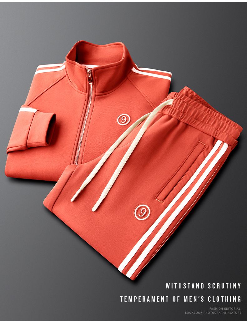 Vêtements pour hommes Léger luxe hommes et femmes même style coloré décontracté sport costume dopamine porter automne mode côté rayé deux pièces costume beau_voghion.com