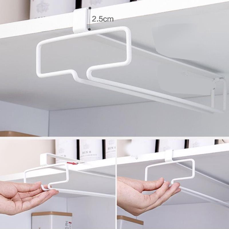 Wrought Iron Cabinet Wine Glass Drain Rack Hanger Goblet Storage Rack Kitchen Bar Tools_voghion.com
