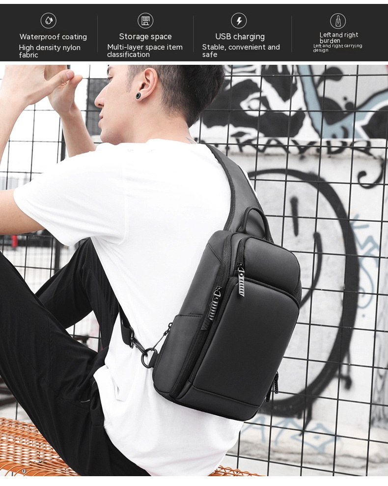 Τσάντα στήθους, ανδρική πολυλειτουργική επιχείρηση, αθλητικά, ταξίδια, χιαστί τσάντα με έναν ώμο_voghion.com