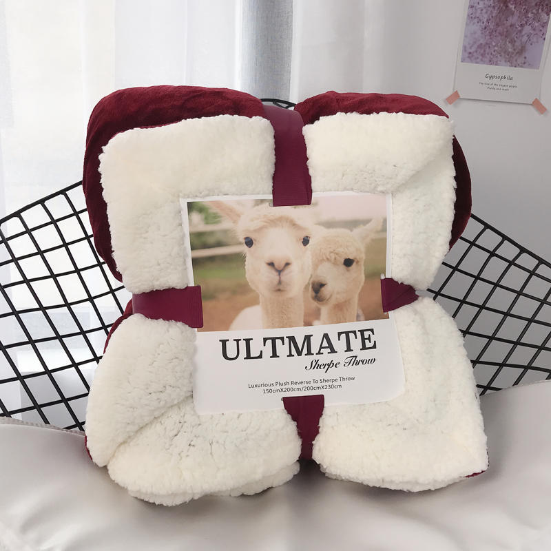 European and American trendy brand ins lamb plush blanket, crystal plush cover blanket, double layer blanket, coral plush four season blanket_voghion.com