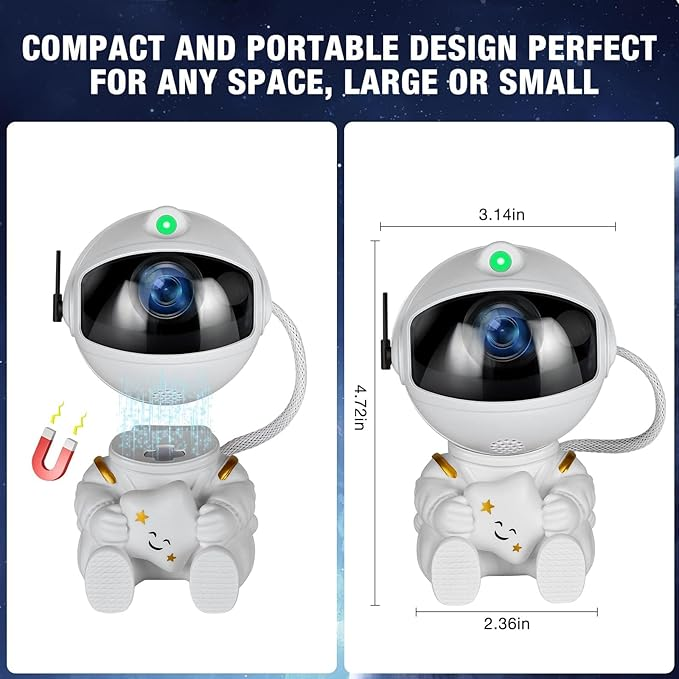 Projetor de galáxia de astronauta, luz de galáxia de projetor de estrelas, luz noturna para crianças, luz de teto de LED de nebulosa, decoração de quarto com temporizador e controle remoto_voghion.com