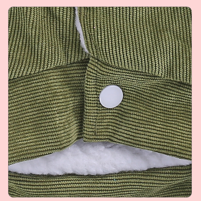 Manteau d'hiver rembourré en coton pour animaux de compagnie en velours côtelé pour chiens de petite et moyenne taille_voghion.com