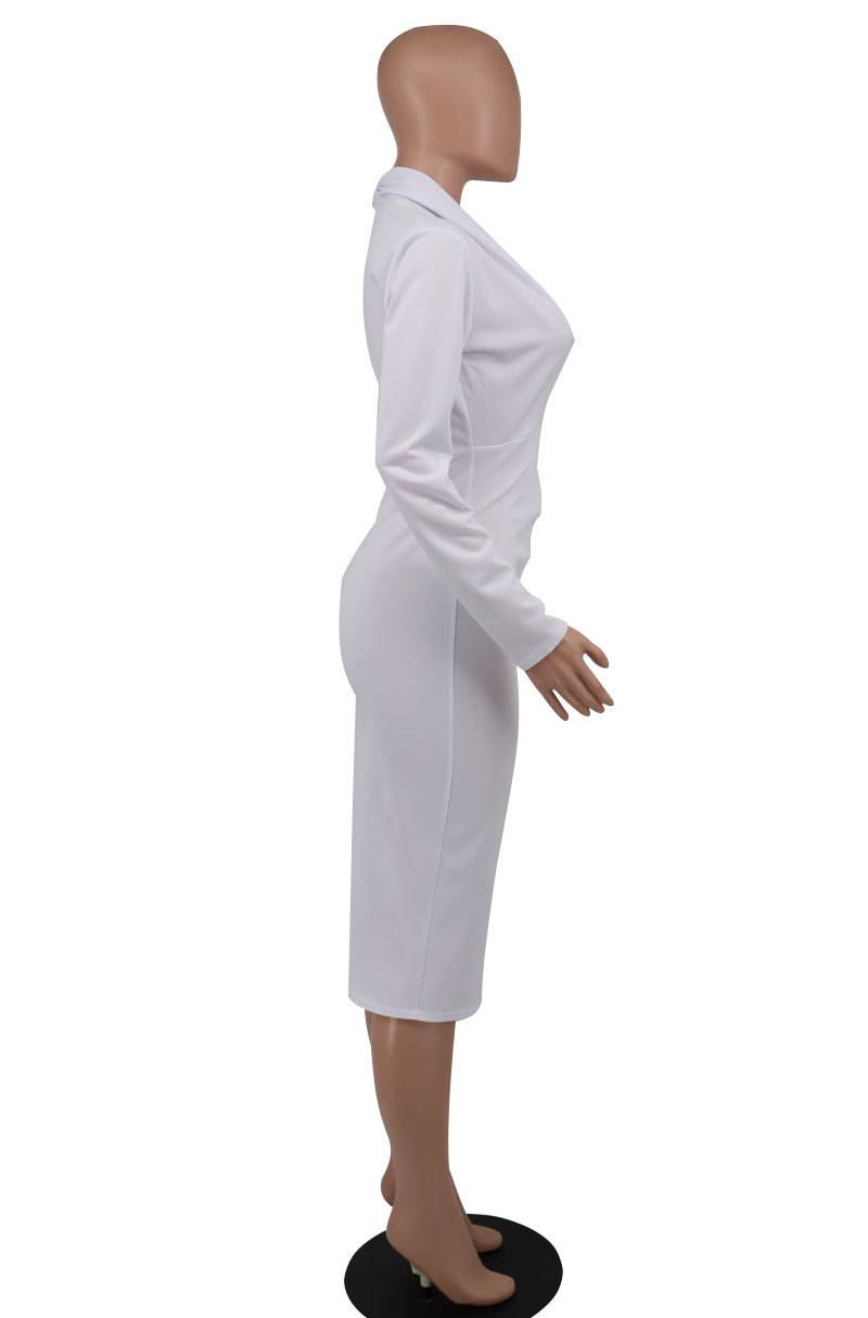 Modisches, sexy, langes, ärmelloses Wickelkleid für Damen mit tiefem V-Ausschnitt_voghion.com