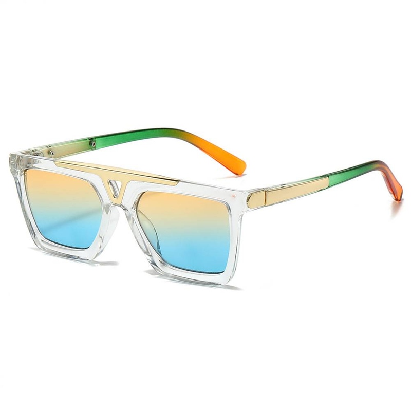 New Large Frame Sunglasses Foreign Trade Flat Top Retro Square Pilot Sun For Men And Women._voghion.com