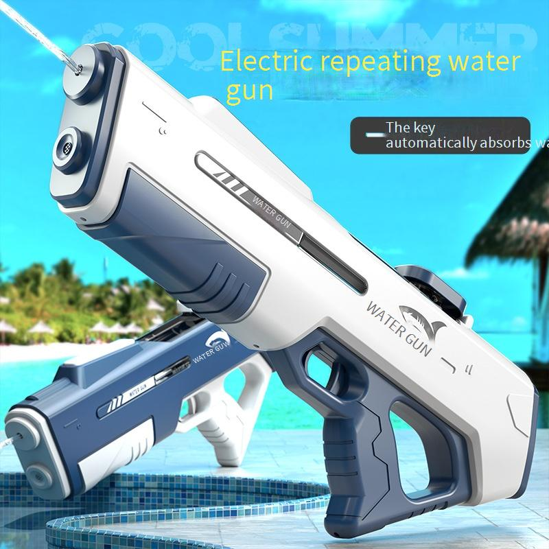 Pistola de agua eléctrica totalmente automática con absorción de agua, juego de agua para playa, pistola de agua continua, juguetes para niños_voghion.com