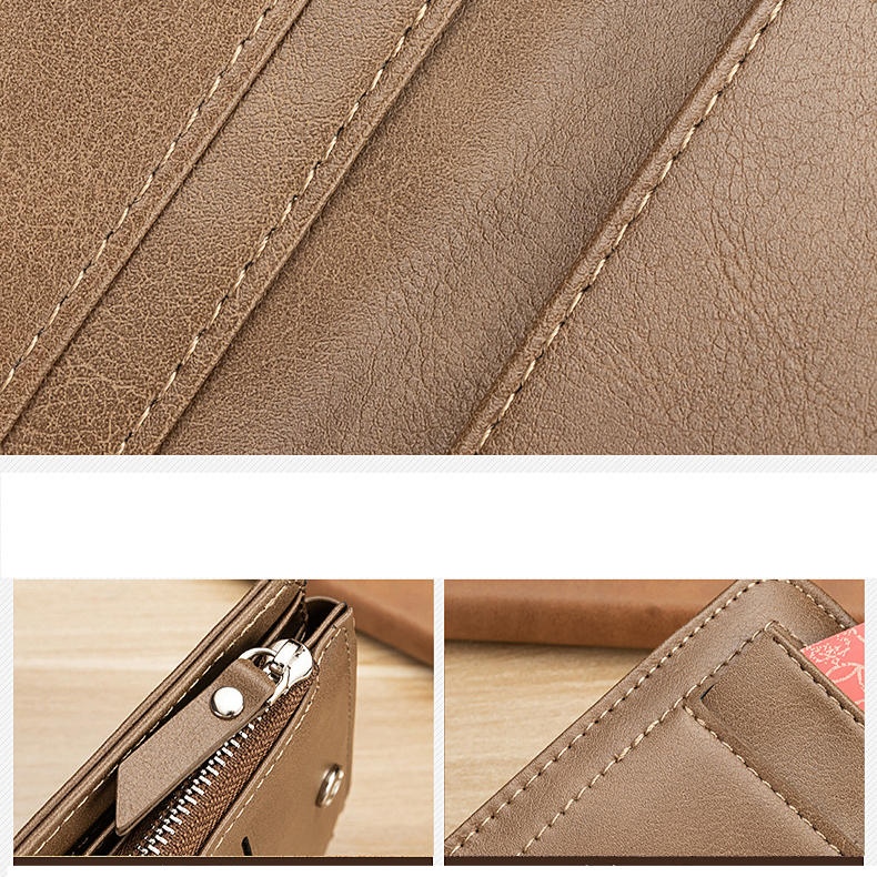 Wallet Card Cases New Retro Men's Short Wallet Card Holder With Multiple Card Slots And Coin Purse In Stock_voghion.com