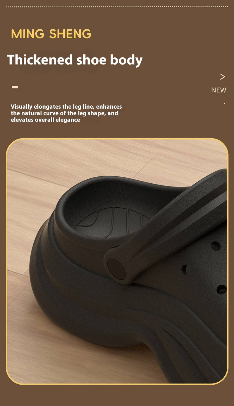 Women's Platform Crocs – 3.5cm Thick Sole EVA Slip-Ons With Breathable Holes, Anti-Slip & Cushion Comfort (Black/White/Sand, Sizes 35-40)_voghion.com