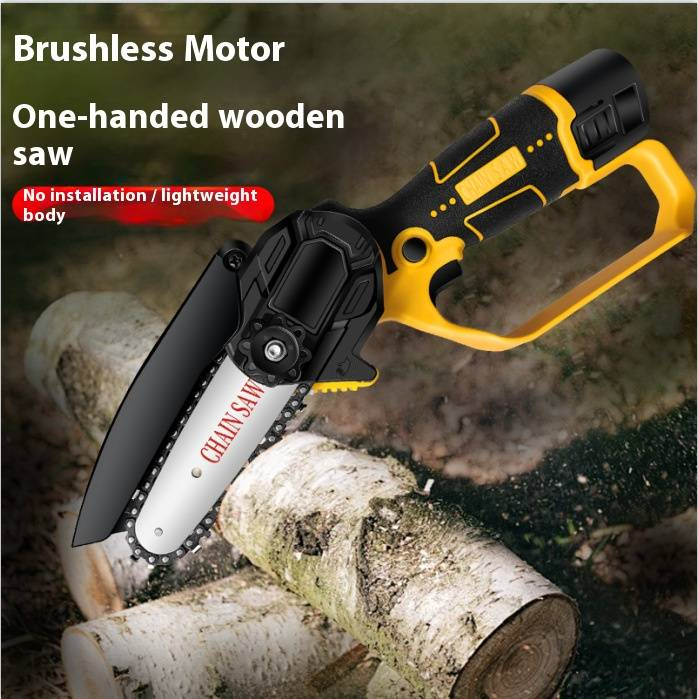 12V Cordless Lithium-Ion Chainsaw – Lightweight Handheld Electric Chainsaw For Home & Garden Wood Cutting, SK5 Chain, Rechargeable Battery Powered_voghion.com
