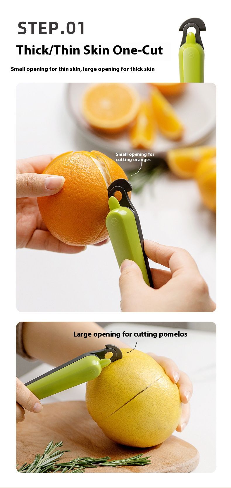 Stainless Steel Multi-Purpose Peeler – Professional Fruit & Vegetable Peeler For Oranges, Citrus, Kiwi – Ergonomic & Food-Grade Safe (Green/Yellow)_voghion.com