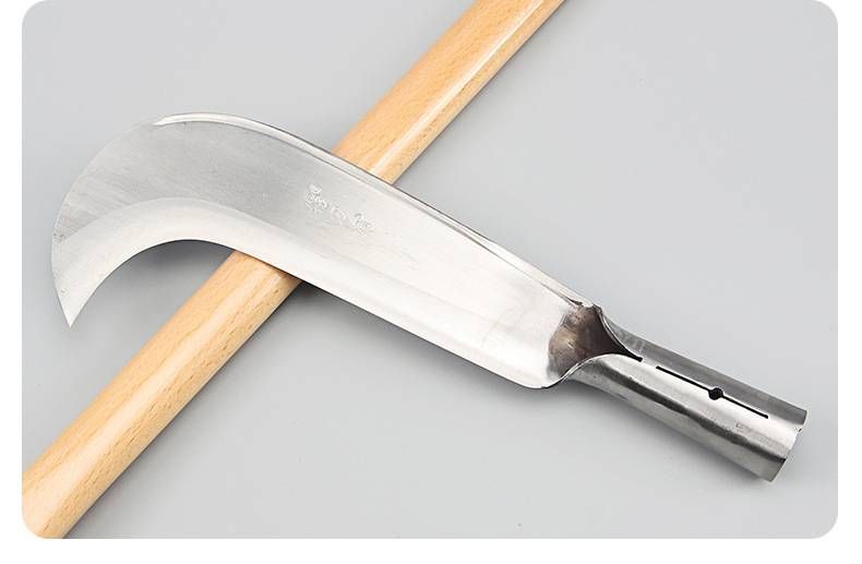 Taglialegna in acciaio inossidabile - Machete forgiato a mano per impieghi gravosi per agricoltura, giardinaggio e bushcraft (lama da 21 cm, manico da 30 cm, forma a falce larga)_voghion.com