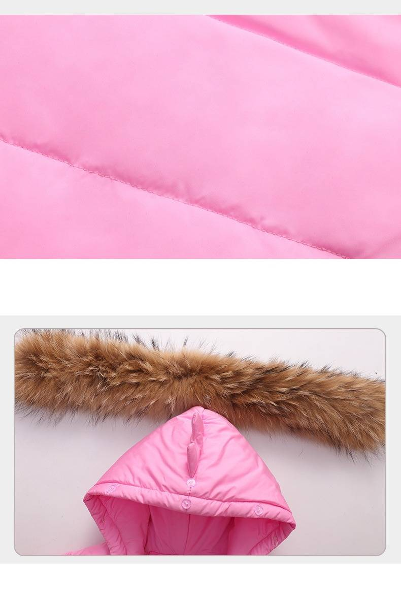 Conjunto de chaqueta de plumón de invierno para niños y niñas: mono de nieve suave y cálido con capucha y pechera desmontable para bebés de 1 a 5 años (90-120 cm, rosa/negro)._voghion.com
