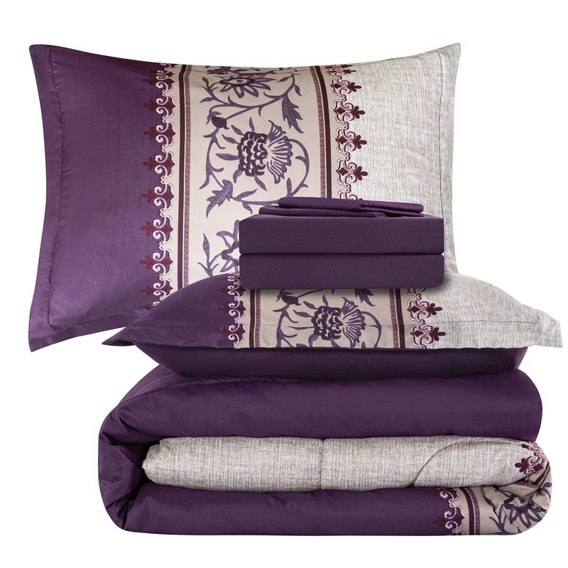 Quilt Set Purple Fat Quilt Core Chemical Fiber Quilt Quilt Three Piece Set_voghion.com