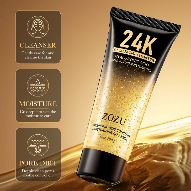 Nettoyant visage à l'acide hyaluronique ZOZU en Full English Skin sans tiraillements et nettoie le visage_voghion.com