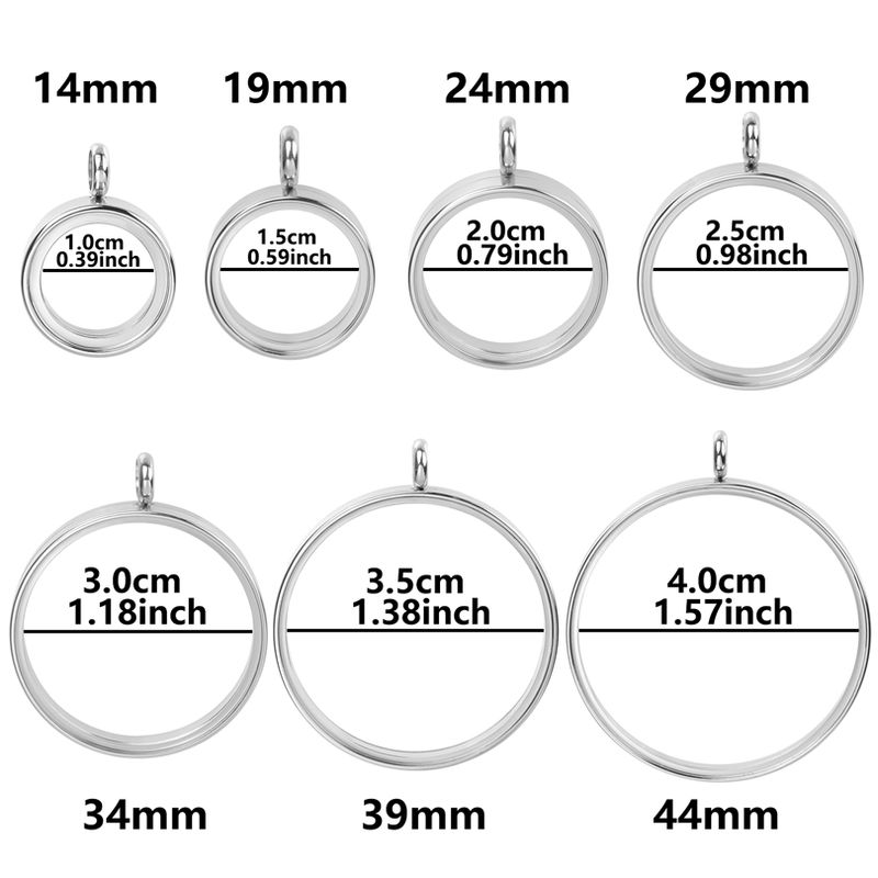 Vendite calde 1 pezzo di dimensioni interne 10-40 mm, ciondolo porta monete in vetro rotondo con medaglione, collane galleggianti, reliquiario vivente, collares_voghion.com