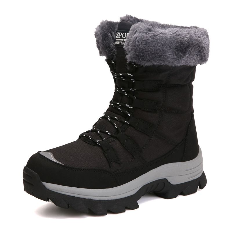 Martin Boots For Women With Plush Insulation, Comfortable Outdoor Snow Boots For Women, Waterproof And Anti Slip High Top Cotton Shoes_voghion.com