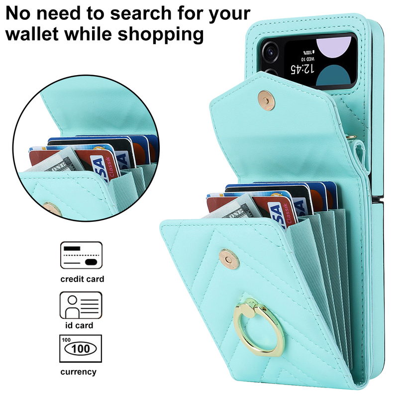 Suitable for the new Samsung ZFlip3 oblique organ mobile phone case folding ZFlip4 small fragrance ring mobile phone leather case_voghion.com