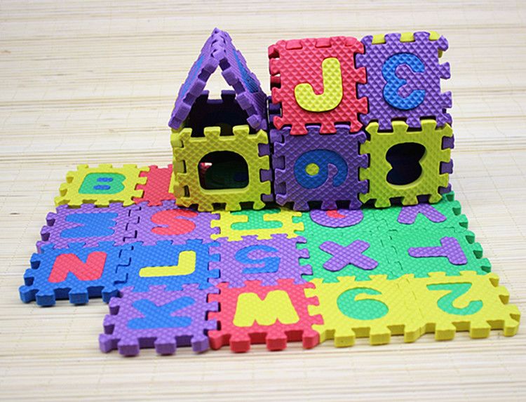 Giocattoli per bambini Giocattoli educativi per bambini Puzzle alfanumerico in schiuma da 36 pezzi, versione spessa_voghion.com