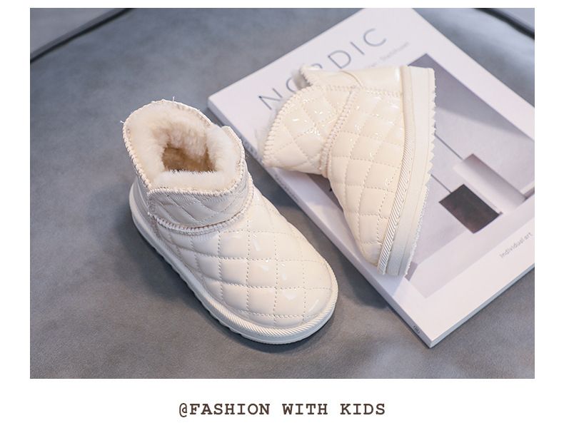 XUANMU Bottes de neige imperméables et chaudes pour enfants, chaussures d'extérieur tendance, nouvelle collection hiver XF0044_voghion.com