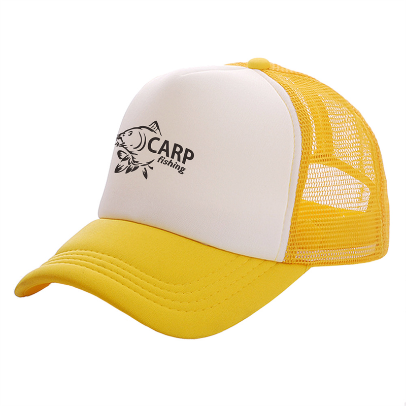 Carp Fish Trucker Kepsar Herr Roligt Fiske Utskrift Hatt Baseball Keps Cool Sommar Unisex Mesh Net Caps MZ-169_voghion.com