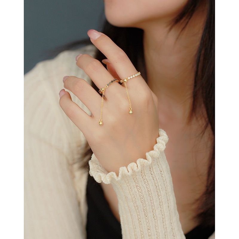 TYJ0334 Sparkling S Silver Instagram Pulling Design Stacked and Paired Diamond Ring Small Handicraft_voghion.com
