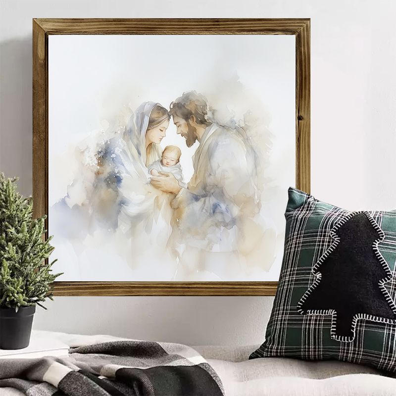 8x8" musteella maalattu puukyltti - uskonnollinen seinätaide kotiin/toimistoon, ainutlaatuinen joulu- ja uudenvuoden koristelulahja_voghion.com