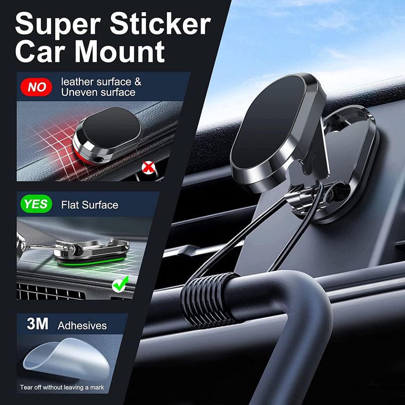 Suport magnetic auto pliabil din aliaj, rotație 360°, pentru telefon mobil, suport auto ..._voghion.com