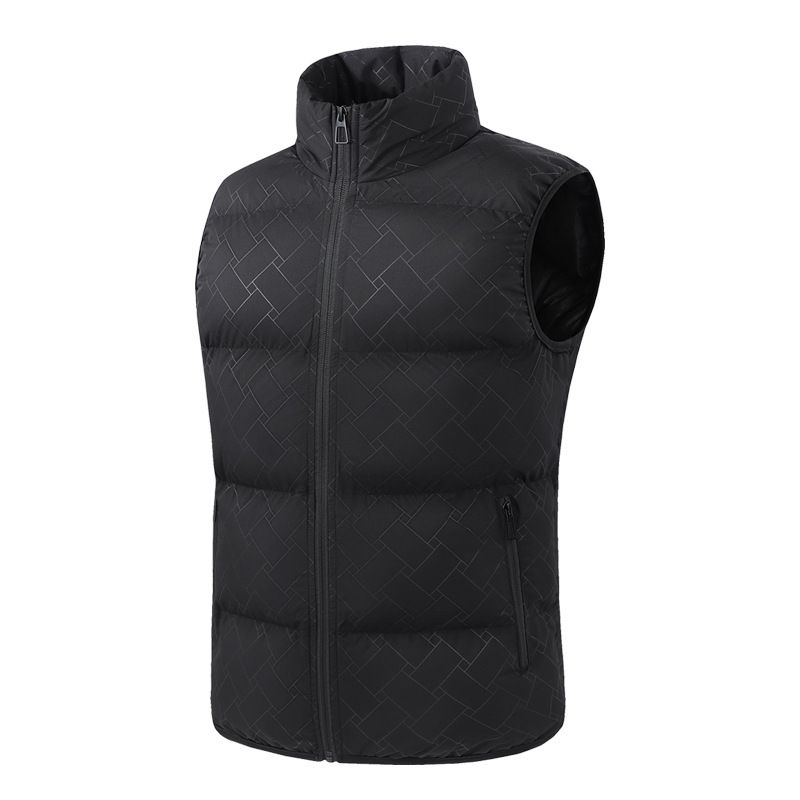 Chaleco acolchado ligero con cuello alto para hombre, con bolsillos con cremallera (poliéster transpirable, ideal para todo tipo de climas, con estampado floral)_voghion.com