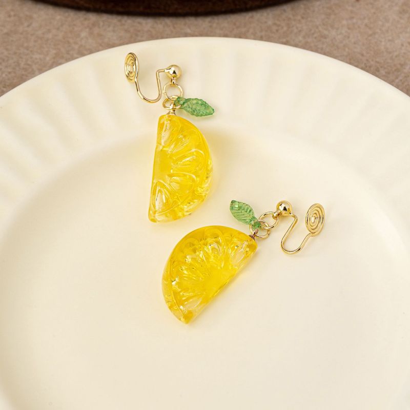 Summer Transparent Fresh Fruit Orange Earrings For Women Long Simple Elegant Studs Exaggerated Ear Accessories_voghion.com