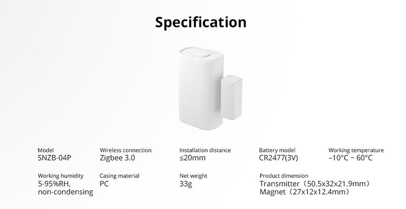 Module d'alarme sans fil SONOFF SNZB-04P pour maison connectée, capteur de surveillance de porte/fenêtre Zigbee 3.0_voghion.com