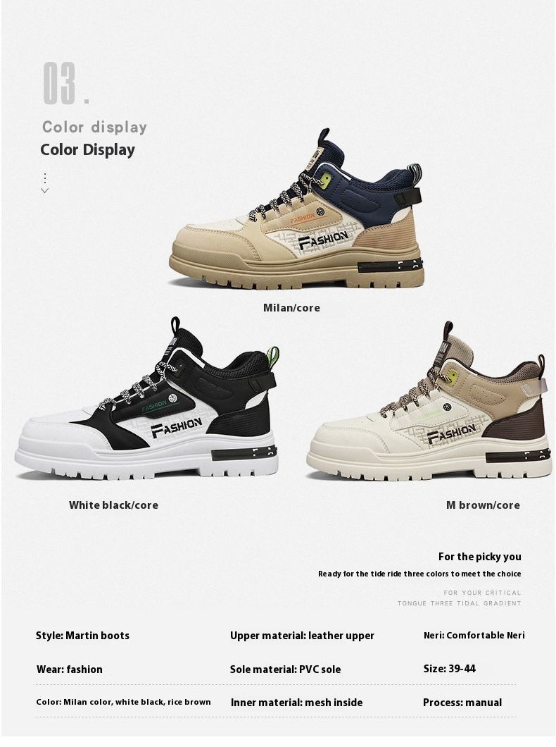 2024 Novo Martin Masculino Solado Grosso Trendy Altura Aumentando Estudante Antiderrapante Versátil Esportes e Lazer High Top Board_voghion.com