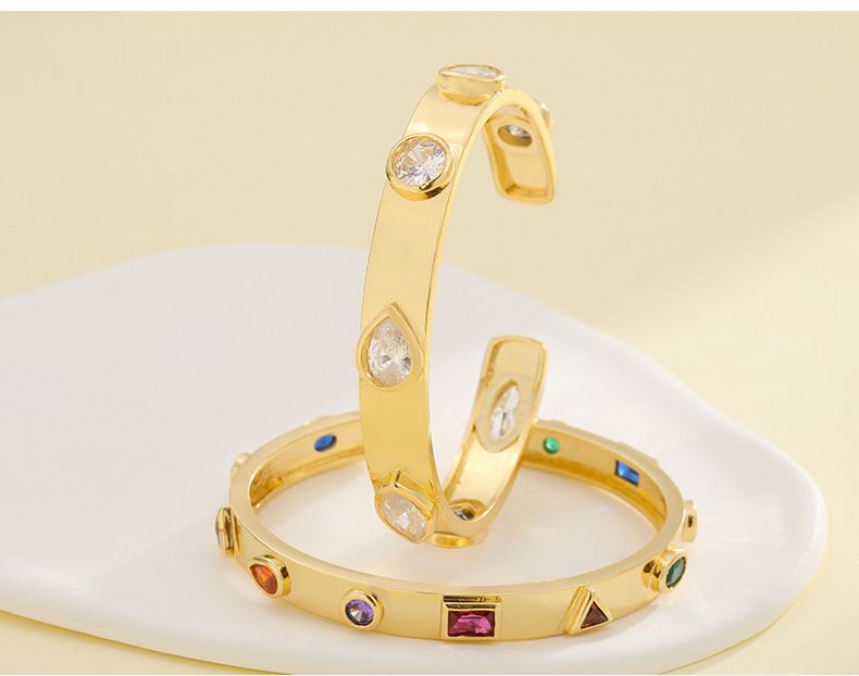 Sieraden & accessoires armbanden vervagen niet, populaire stijl, hoogwaardige open koperen micro ingelegde zirkoon armband sieraden, lichte luxe stijl_voghion.com