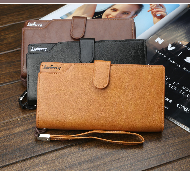 BAELLERRY Ny pung til mænd Multifunktionel Business Clutch Taske Højkvalitets Lynlås Mobiltelefon Taske Herre Taske_voghion.com