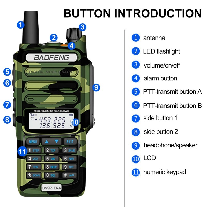 New BaoFeng UV9R ERA Waterproof Handheld Walkie Talkie 18Watts UHF VHF Dual Band IP68 HF Transceiver Ham Portable Radio_voghion.com