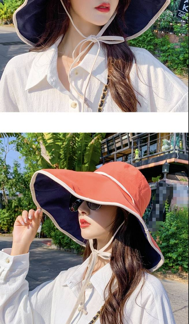 Fëscherhutt Damen Summer Sonneschutzhutt Groussrand Ofdeckung Gesiicht Fréijoer an Hierscht Grouss laanscht den UV Sonnehut_voghion.com