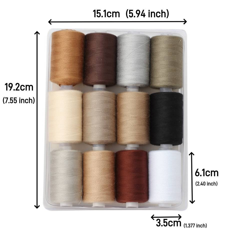 402 Polyestertråd/ Håndsytråd DIY 12 farver med 1000 yards symaskinetrådsæt_voghion.com