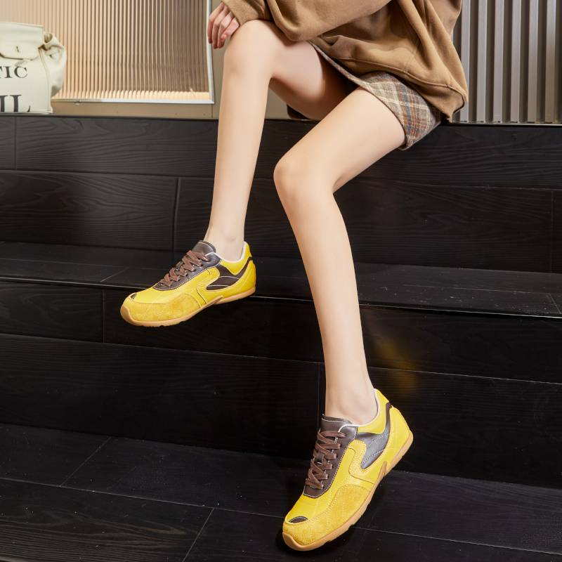 Mingliu Nuove scarpe da ginnastica in pelle De 2025 primavera retrò scarpe sportive basse scarpe casual abbinate da donna abbinate al colore scarpe Forrest Gump_voghion.com