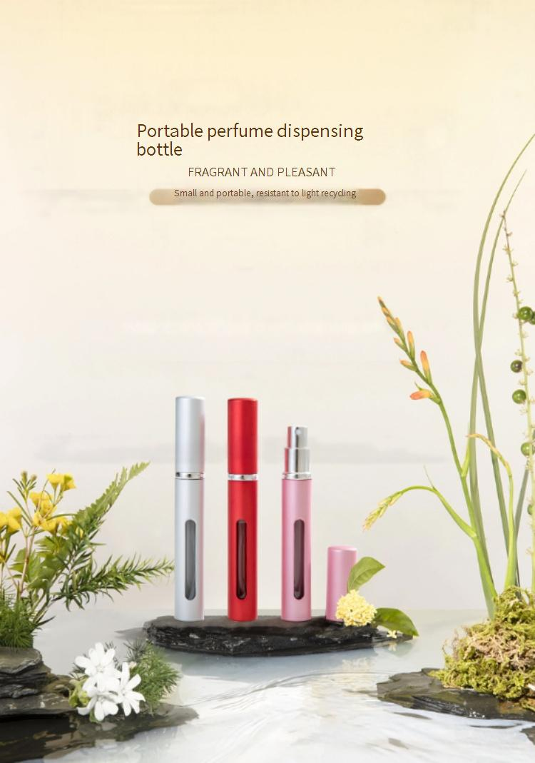 Spot 5ML Flat Head Window Perfume Bottle Slender Tube Spray Bottle Portable Aluminum Tube Fine Mist Bottle_voghion.com