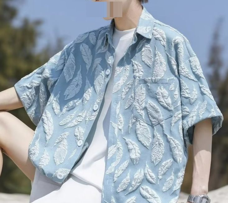 Tassel Design Shirt Men's Summer Loose New Chinese Style Short Sleeved Shirt Trendy Casual Handsome Half Sleeved Jacket_voghion.com