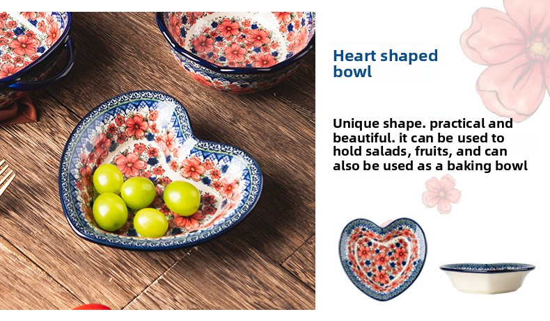 Ceramic Dinnerware Set – 6-Piece Floral Bowls & Plates, Microwave Safe, Ideal For Soup, Salad, Rice (Snow Ink Plum Design)_voghion.com