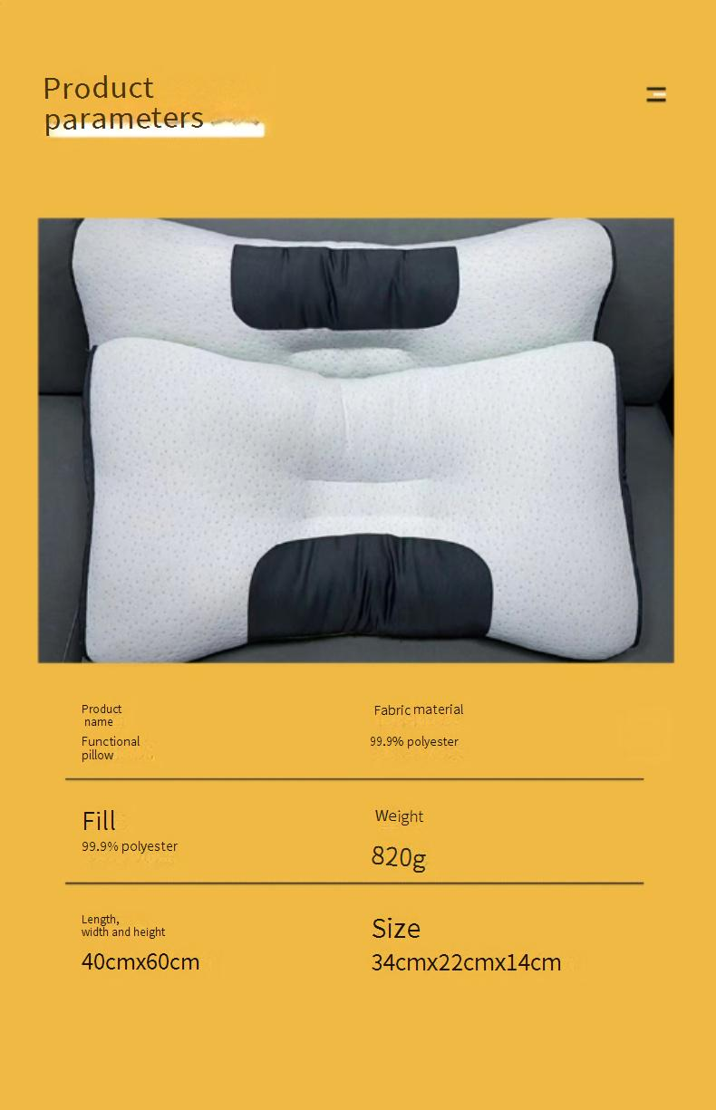 Yetişkinler İçin Ergonomik Boyun Destek Yastığı - Sarkmayı Önleyen Elyaf Dolgulu Nefes Alabilir Polyester (40x60 cm, Beyaz, Tek Beden)_voghion.com