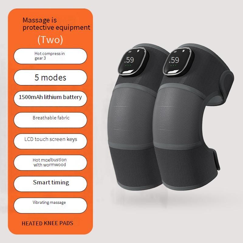 Wireless Heating Knee Massager With Vibration & Magnetic Therapy - Adjustable Temperature For Joint Pain Relief, Arthritis,_voghion.com