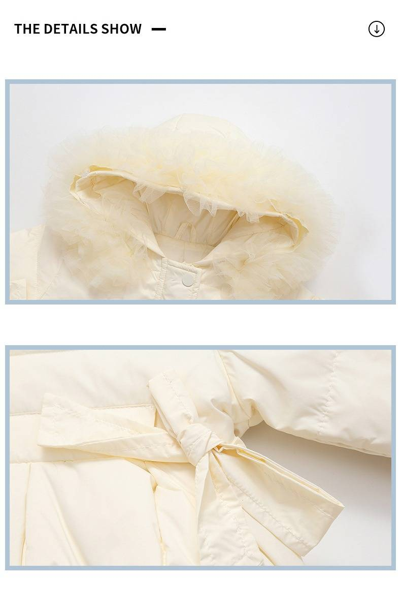 Korean-Style Kids' Winter Down Jacket Set – Hooded Puffer Coat & Detachable Bib Pants (1-3Y, 80-100cm) In Classic Colors_voghion.com