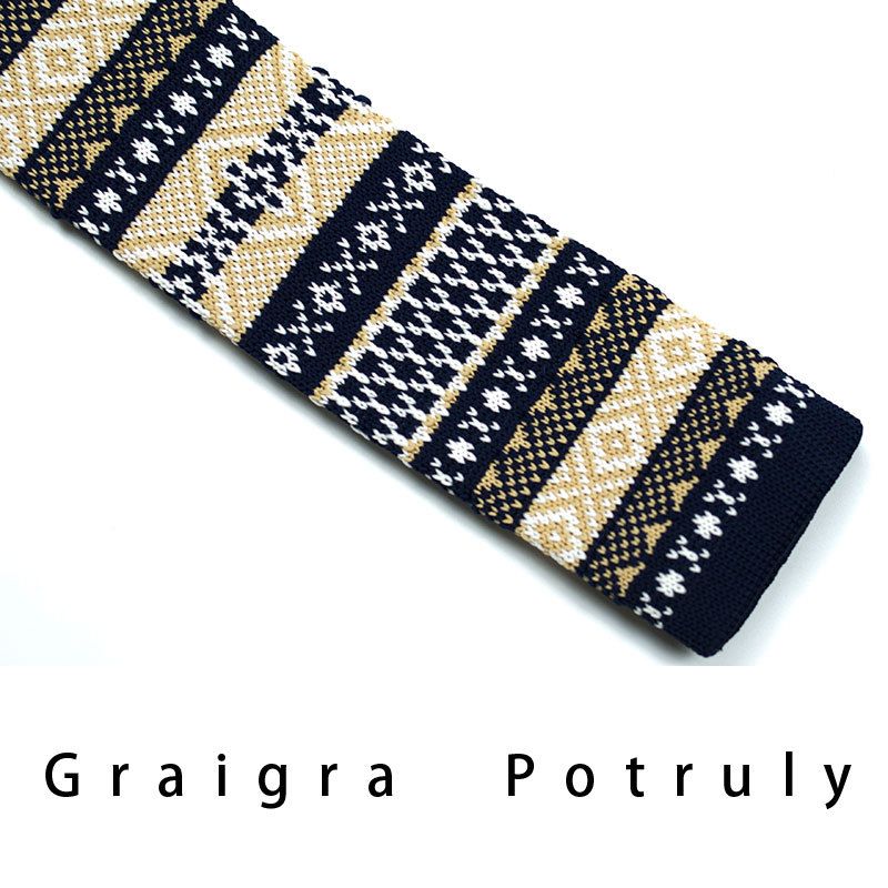 Men's Ties & Handkerchiefs style ethnic style coffee color yellow gray dark green width 6CM men's knitted tie_voghion.com