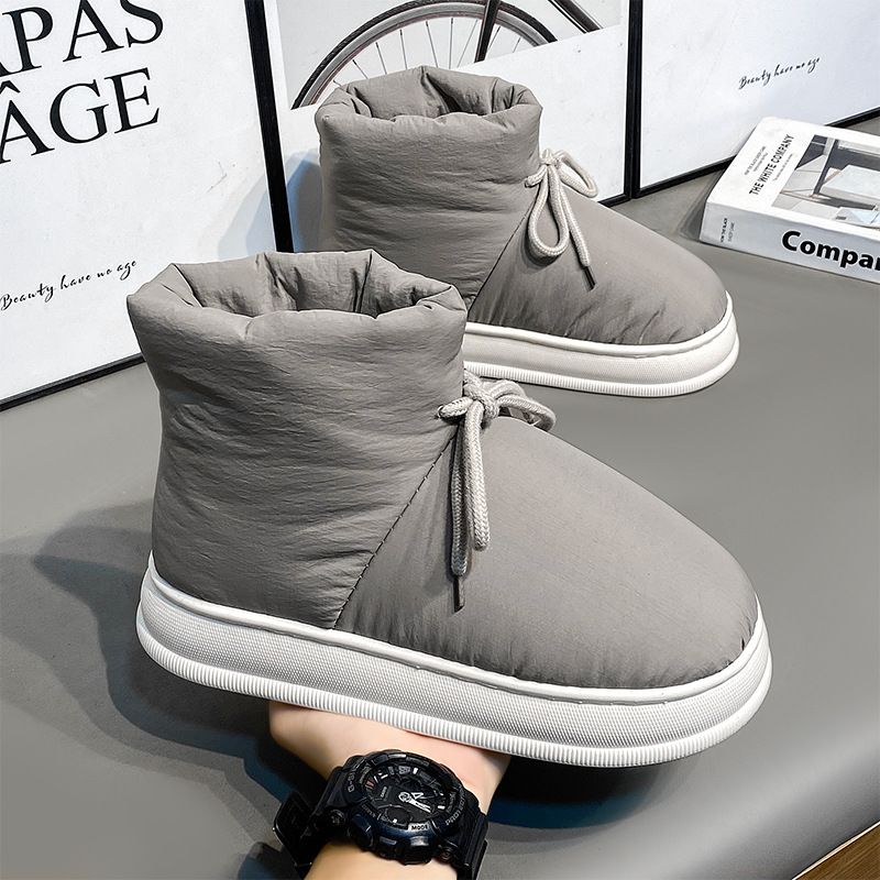 Męskie buty na wysokim obcasie z materiału puchowego, z podszewką z polaru, pogrubione, ciepłe, nowe, zimowe, odporne na zimno, Northeast_voghion.com