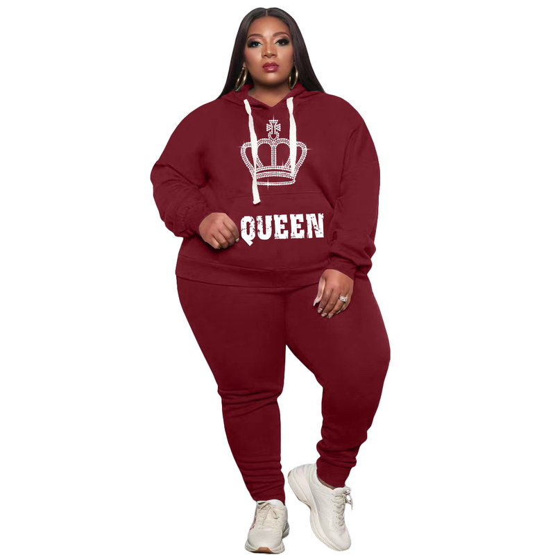 Damenbekleidung International Große Größe Mode Lässig Sportanzug Sweatshirt Zweiteiliges Set_voghion.com